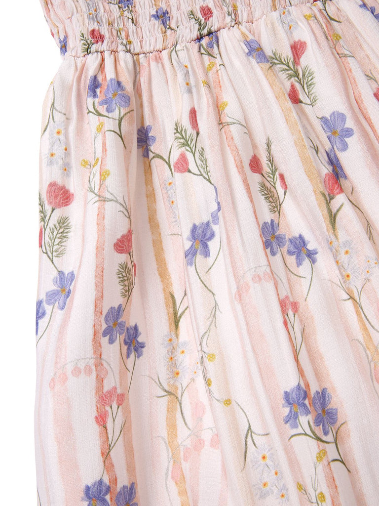 [Pre-Sale] [Plus Size] Pink 1970s Floral Ruffle-Hem Dress