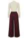 [Pre-Sale] Apricot & Red 1940s Tucked Lace Belted Jumpsuit