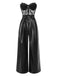 [Pre-Sale] Black 1930s Lace Leather Bandeau Jumpsuit