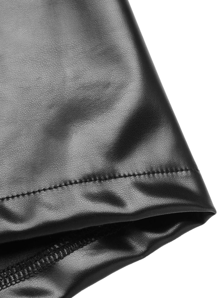[Pre-Sale] Black 1930s Lace Leather Bandeau Jumpsuit