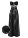 [Pre-Sale] Black 1930s Lace Leather Bandeau Jumpsuit