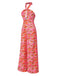 [Pre-Sale] Pink 1960s Halter Cutout Psychedelic Eye Jumpsuit