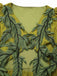 [Pre-Sale] Green Yellow 1970s Elf Fairy Embroidered Chiffon Dress
