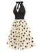 [Pre-Sale] Beige 1950s Roses Mesh Halter Dress