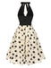 [Pre-Sale] Beige 1950s Roses Mesh Halter Dress