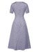 [Pre-Sale] Lavender 1940s Satin Ditsy Floral Lace V-Neck Dress
