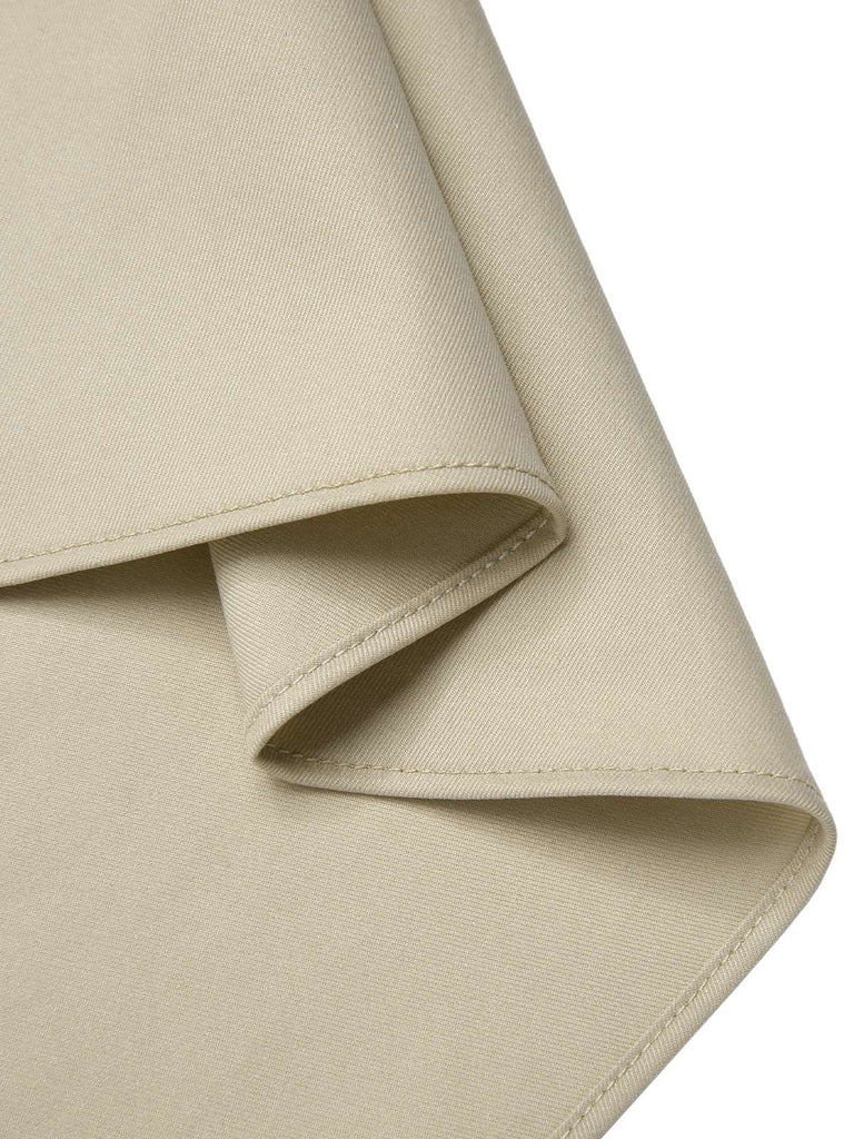 [Pre-Sale] 2PCS Khaki 1980s Lapel Belted Jacket & Pencil Skirt