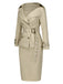 [Pre-Sale] 2PCS Khaki 1980s Lapel Belted Jacket & Pencil Skirt