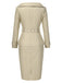 [Pre-Sale] 2PCS Khaki 1980s Lapel Belted Jacket & Pencil Skirt