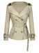 [Pre-Sale] 2PCS Khaki 1980s Lapel Belted Jacket & Pencil Skirt