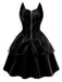 [Pre-Sale] Black 1950s Halloween Cat Girl Leather Dress