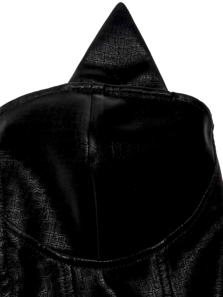 [Pre-Sale] Black 1950s Halloween Cat Girl Leather Dress