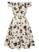 [Pre-Sale] [Plus-Size] 1950s Off Shoulder Ruffle Floral Swing Dress