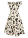 [Pre-Sale] [Plus-Size] 1950s Off Shoulder Ruffle Floral Swing Dress
