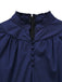 [Pre-Sale] Blue & Khaki 1930s Contrast Stand Collar Jumpsuit