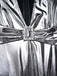 [Pre-Sale] Silver 1980s Metallic Deep-V Belt Jumpsuit