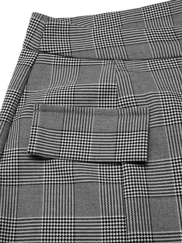 [Pre-Sale] Grey 1940s Houndstooth Faux Pocket Pants