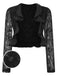 [Pre-Sale] Black 1950s Lace Ruffle Vintage Shrug Jacket