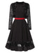 [Pre-Sale] 2PCS Black 1950s Lace Ruffle Vintage Shrug Jacket & Swing Dress