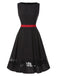[Pre-Sale] Black 1950s Contrast Lace Patchwork Boat Neck Dress