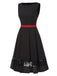 [Pre-Sale] Black 1950s Contrast Lace Patchwork Boat Neck Dress