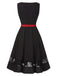[Pre-Sale] Black 1950s Contrast Lace Patchwork Boat Neck Dress