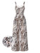 [Pre-Sale] Khaki 1930s Leopard Spaghetti Strap Jumpsuit