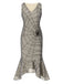 [Pre-Sale] Apricot 1930s Spider Web Irregular Ruffled Hem Dress