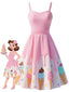 [Pre-Sale] Pink 1950s Ice-Cream Sweetheart Neck Dress