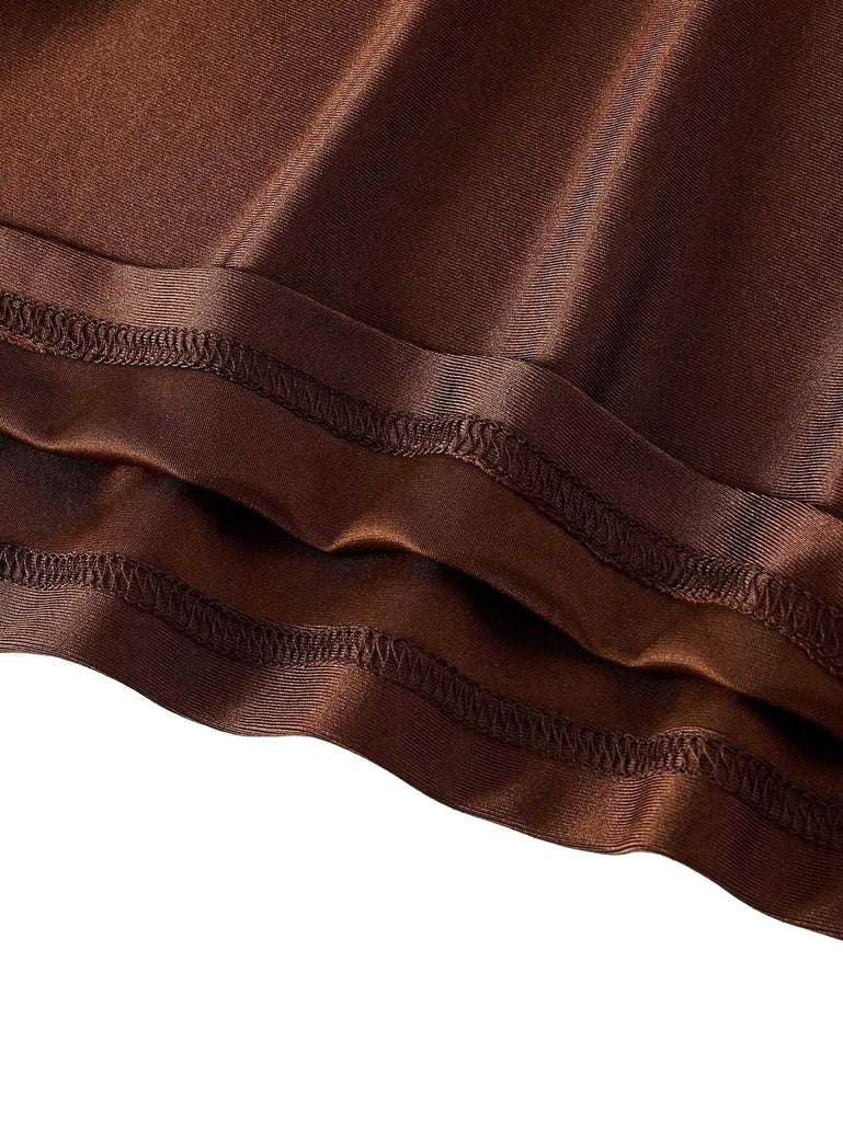 1930s Spaghetti Strap Satin Solid Dress