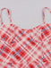 Red 1950s Spaghetti Straps Plaid Swing Dress