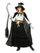 2PCS Black 1950s Halloween Witch Lace Ruffled Blouse & Skirt