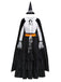 2PCS Black 1950s Halloween Witch Lace Ruffled Blouse & Skirt