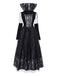 Black 1980s Queen Skull Long Sleeve Mesh Dress