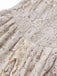 Beige 1930s Halloween Vampire Bride Lace Dress Set