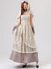 Beige 1930s Halloween Vampire Bride Lace Dress Set