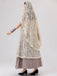 Beige 1930s Halloween Vampire Bride Lace Dress Set