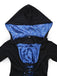 Black & Blue 1930s Witch Lace-Up Hooded Dress
