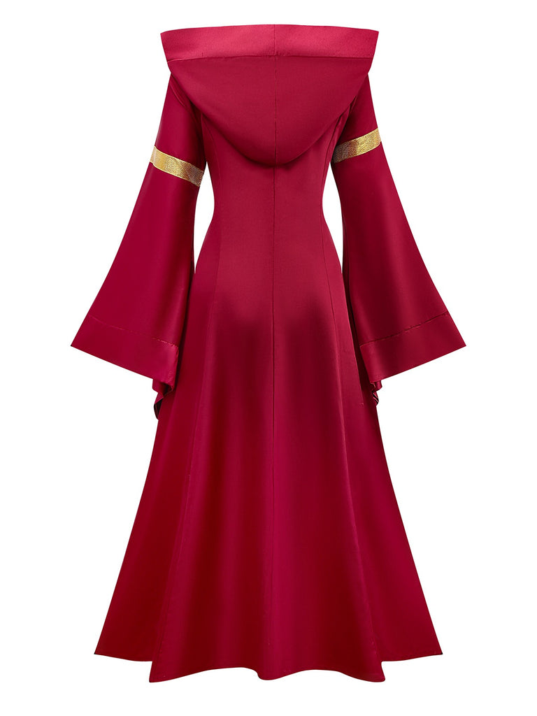 Red 1930s Medieval Victorian Vintage Dress