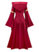 Red 1930s Medieval Victorian Vintage Dress