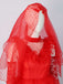 Red 1950s Halloween Ghost Bride Dots Dress Set