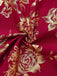 Red 1930s V-Neck Gold Foil Floral Mermaid Sheer Dress