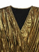 Gold 1930s Metallic Fabric V-Neck Jumpsuit