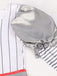 Silver 1960s Halloween IT Pennywise Striped Puff Sleeve Puffy Dress