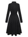 Black 1950s Velvet Stand Collar Dress
