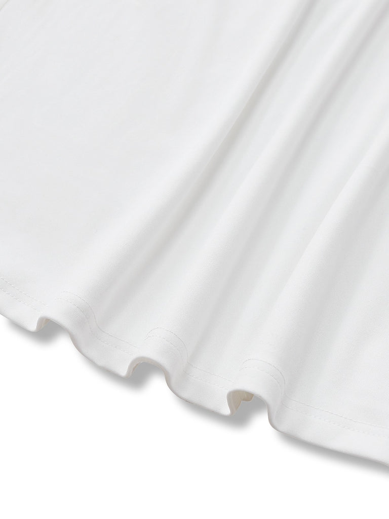 1970s Deep V-Neck Solid Super Wideleg Jumpsuit