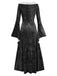 1980s Gothic Witch Bat Sleeve Hooded Dress