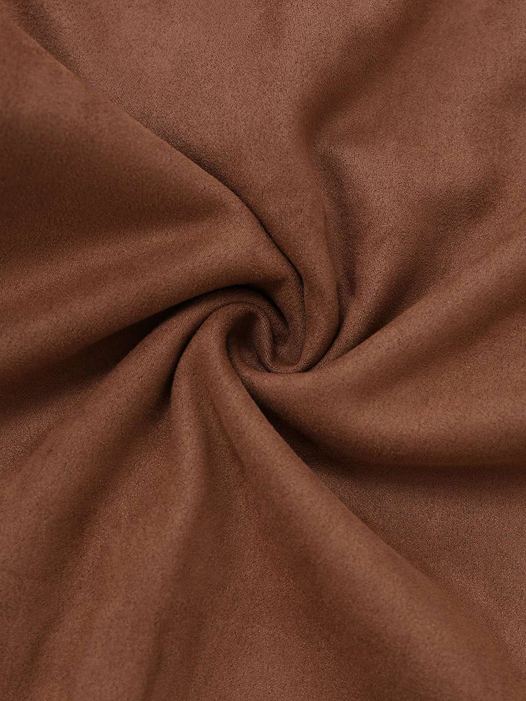 Brown 1950s Suede Lapel Double-Breasted Trench Coat