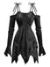 1960s Velvet Batwing Sleeve Irregular Hem Dress