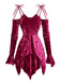 1960s Velvet Batwing Sleeve Irregular Hem Dress